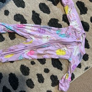 Little Sleepies Bunny Print Footie - Lavender